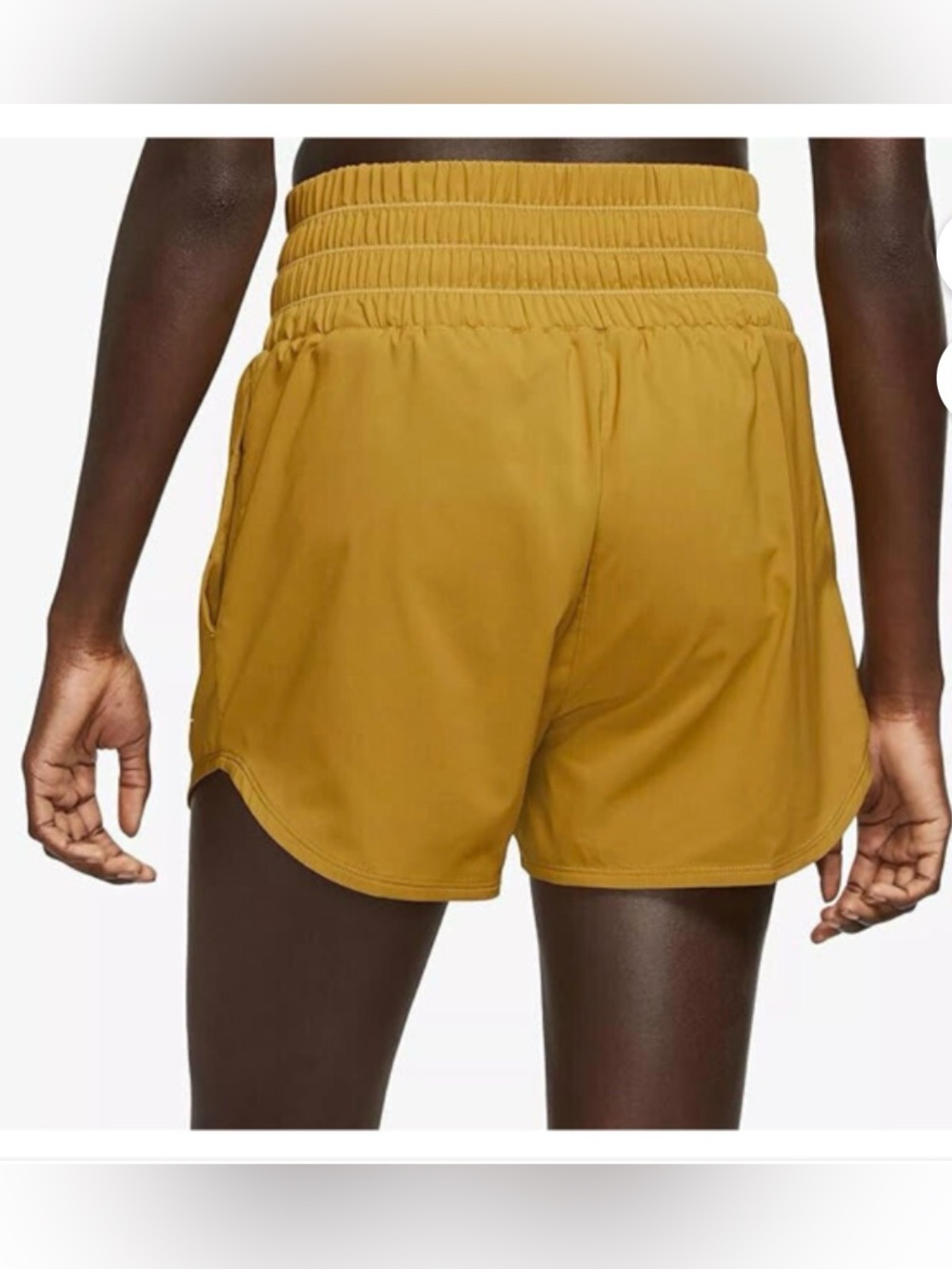 Nike Mustard High-Waist One Dri-FIT Ultra High-Waisted 3" Brief Running Shorts M - Picture 2 of 5